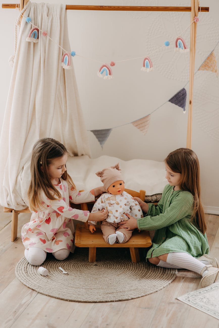 family with a rainbow